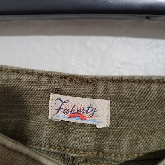 Faherty Terry Wide Leg Pants Military Olive Size 30 - Picture 8 of 11